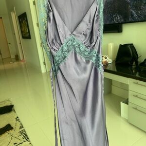 Nasty Gal Purple and blue silk Maxi Dress